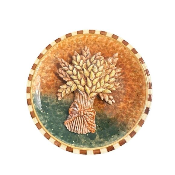 1980s Glazed Porcelain 3D Tree Relief Italian Plate decorative - Picture 5 of 9